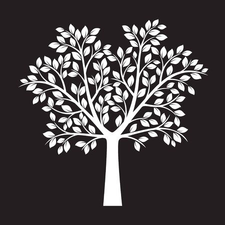 White tree with leafs. Vector Illustration.のイラスト素材