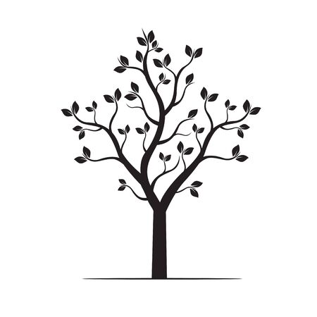 Color tree with leaves and roots.のイラスト素材