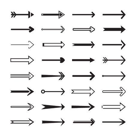 Set of black vector arrows.