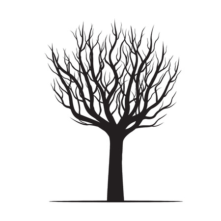 Black Tree. Vector Illustration.のイラスト素材