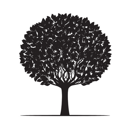 Beautiful black tree. Vector Illustrationのイラスト素材