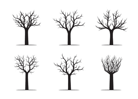 Shape of black Trees. Vector Illustration.のイラスト素材