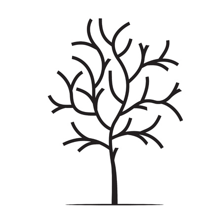 Shape of Black Tree and Icon. Vector Illustration. Nature and garden.のイラスト素材