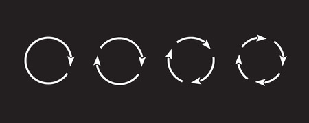 Sets of white circle arrows. Vector Icons. Graphic for website.のイラスト素材