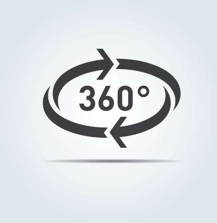 360 degree circular rotation. Vector arrows. Refresh and reload icon.のイラスト素材