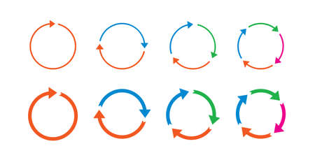 Set of color circle arrows. Vector Icons. Graphic for website.のイラスト素材