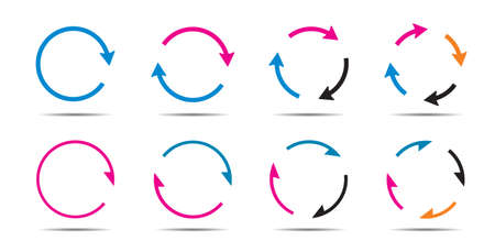 Set of color circle arrows. Vector Icons. Graphic for website.のイラスト素材
