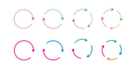 Set of color circle arrows. Vector Icons. Graphic for website.のイラスト素材