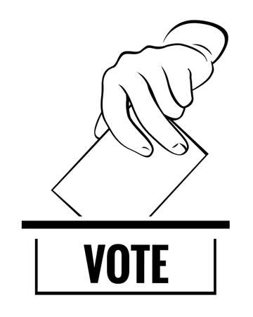 Hand with card and vote. Vector Illustration and icon.のイラスト素材