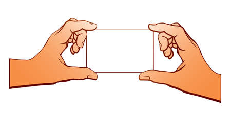 Illustration of a hand holding a blank card