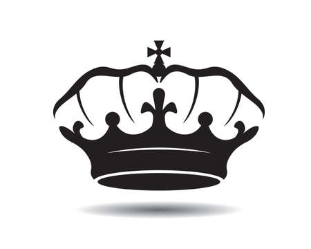Shape of black vector king crown and icon. Vector Illustration.のイラスト素材
