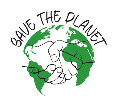 Save the Planet. Poster, icon and emblem. Vector Illustration.のイラスト素材