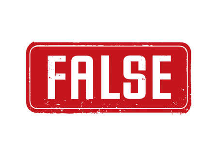 Red grunge stamp and text FALSE. Vector Illustration.のイラスト素材