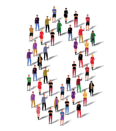 Group of young people, Vector graphics.のイラスト素材