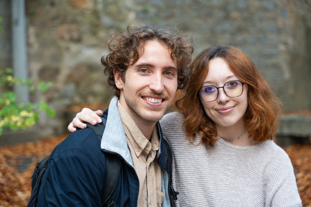 Smiling friends having a good timeの写真素材