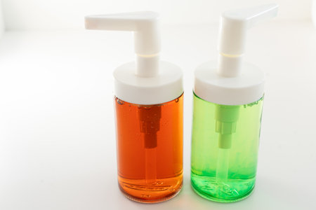 Liquid soap dispensers for personal hygiene and cleanlinessの写真素材