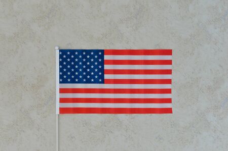 Celebrating Independence Day July 4th, President's Day, Memorial Day, Labor Day, Veteran's Day, Great America. Flag of the United States on a white backgroundの写真素材