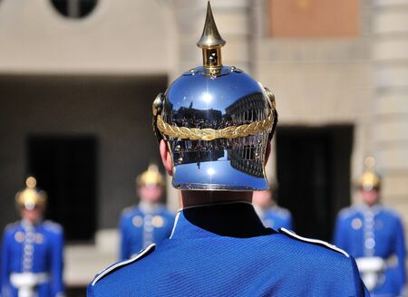The Royal Guards - changing of the guards at the Royal Castle in Stockholm, Swedenのeditorial素材