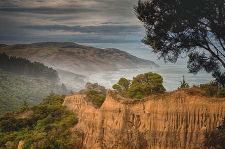 Gore Bay south of Kaikoura, New Zealandの写真素材