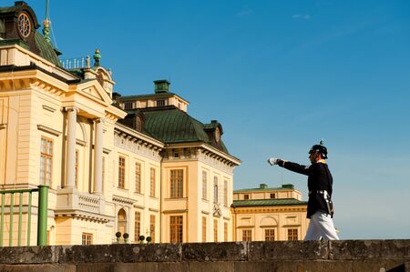 Stockholm, Sweden - July 27, 2011: The Royal Guards at Drottningholm Palace, the home of the Swedish King and Queen.のeditorial素材
