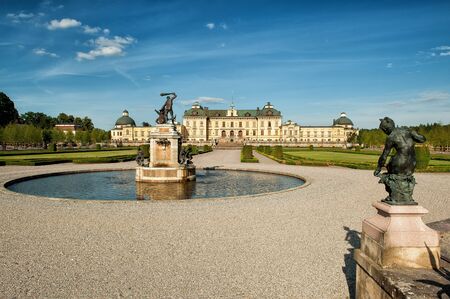 Stockholm, Sweden - July 27, 2011: Drottningholm Palace on a sunny summer afternoon. Drottningholm Palace is a UNESCO World Heritage site and the residence of the Swedish King and Queen.のeditorial素材