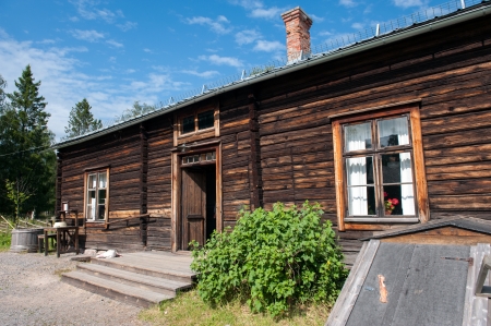 Lulea, Sweden  July 13, 2009: Open air museum Hagnan in Gammelstad displays old countryside houses from northern Sweden. PeriHanschagarden is an old farmhouse from the 18th century.のeditorial素材