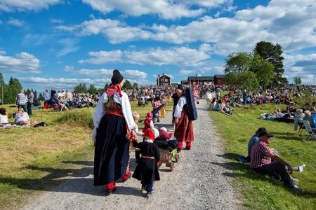 Bingsjo, Sweden - July 3, 2013: The annual traditional folk music festival in Bingsjo held on the first Wednesday in July is one of the most famous in Sweden and attracts thousands of musicians and visitors.のeditorial素材