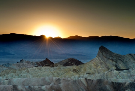 Sunset at Zabriskie Point, Death Valley, CA, USAの写真素材