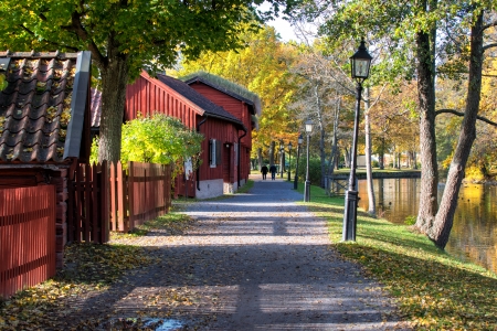 Orebro, Sweden - October 11, 2013  Autumn walk in the famous open-air museum Wadkoping in Orebro, Sweden during autumn   のeditorial素材