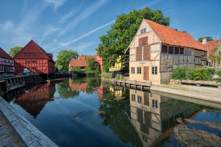 Aarhus, Denmark  August 23, 2013  The Old Town in Aarhus displays traditional Danish architecture from 16th century to 19th century のeditorial素材