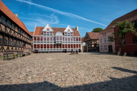 Aarhus, Denmark  August 23, 2013  The Old Town in Aarhus displays traditional Danish architecture from 16th century to 19th centuryのeditorial素材