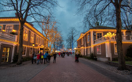 Gothenburg, Sweden - November 16, 2013  People stroll at Liseberg in Gothenburg  The Christmas market at Liseberg is an annual tradition which in 2013 opened on November 15 のeditorial素材