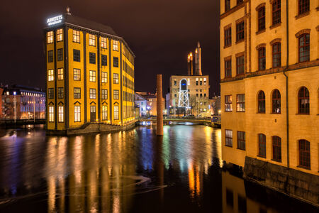 Christmas atmosphere in the old Industrial landscape of Norrkoping, Swedenのeditorial素材