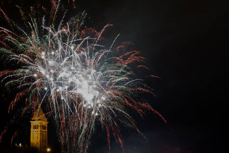 Happy New Year - fireworks on New Years Eve in Norrkoping, Swedenの写真素材