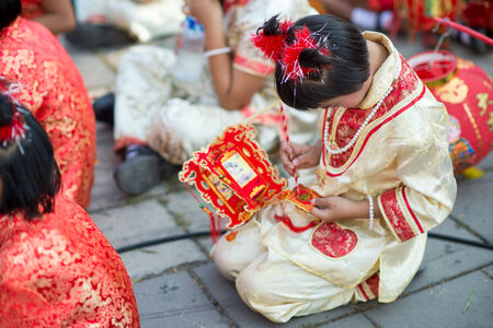 Hua Hin, Thailand - January 30, 2014  The Chinese New Year celebrated in Hua Hin  In Thailand New Year is celebrated on three occasions  the Gregorian, the Chinese and Songkran のeditorial素材