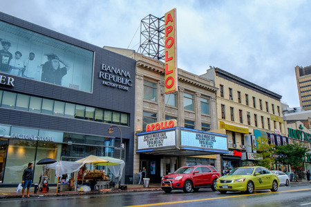 New York City, NY, USA - September 25, 2014: Apollo theater at 253 West 125th Street in Harlem. Apollo theater is a legendary music hall and a registered NYC landmark and a US National historic place.のeditorial素材