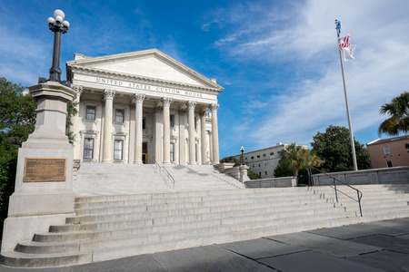 Charleston, SC, USA - October 13, 2014: United States Custom House in Charleston, SC. The building was completed in 1879 and still functions as originally intended.のeditorial素材