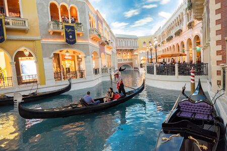 Las Vegas, USA - October 6, 2014: Grand Canal in the Venetian hotel. The Venetian and the Palazzo complex is the largest hotel in the world with more than 7000 rooms.のeditorial素材