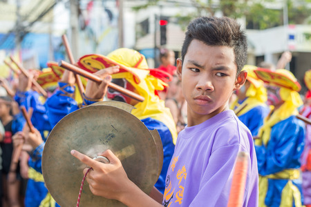 Hua Hin, Thailand - February 18, 2015: Thai people celebrating Chinese New Year in Hua Hin. In Thailand New Year is celebrated on three occasions - the Gregorian, the Chinese and Songkran.のeditorial素材
