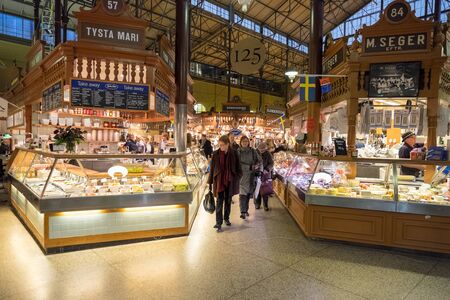 Stockholm Sweden  November 10 2014: Ostermalm market hall in Stockholm. The famous Ostermalm market...