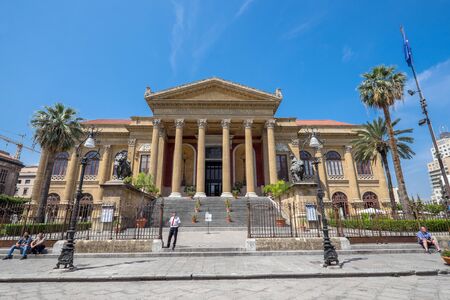 Palermo Italy  June 9 2015:  Teatro Massimo Vittorio Emanuele in Palermo Sicily. The opera house which opened 1897 figures in the final scenes of Godfather III.のeditorial素材