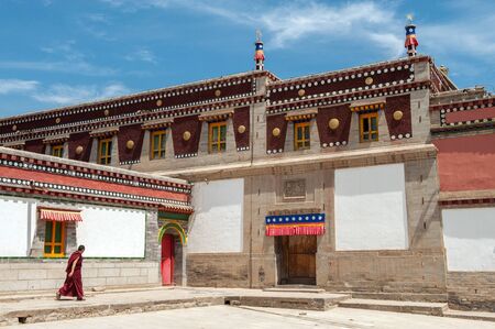 Qinghai Province, China  June 25, 2012: Kumbum Monastery in Qinghai Province. This Tibetan Buddhist monastery founded by the third Dalai Lama in 1583 ranks second only to Lhasa in importance.のeditorial素材