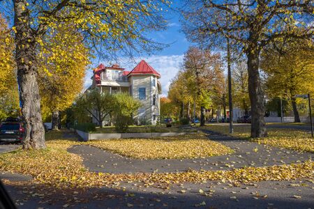 Norrkoping, Sweden - October 25, 2015: Kneippen residential area on a sunny and colorful autumn day in Norrkoping.のeditorial素材