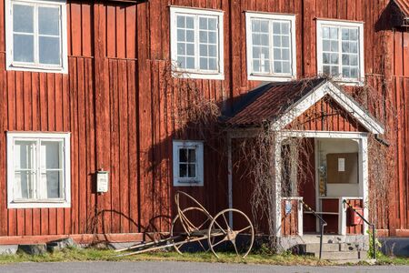 Norrkoping, Sweden - November 11, 2015: The museum of Bronze Age rock carvings during autumn in Himmelstalund, Norrkoping. The old traditional building from 18th century was formerly an old spa, which people visited to drink from its well for medical reasのeditorial素材
