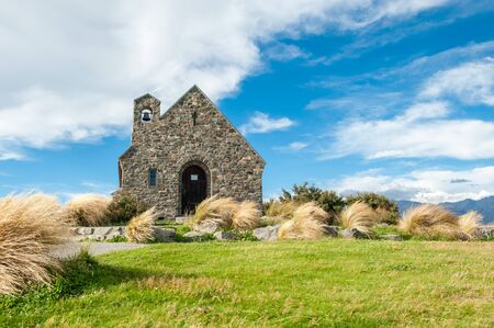 Church of the Good Shepherd, Lake Tekapo, New Zealand is a popular wedding churchの写真素材