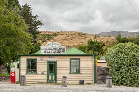 Cardrona, New Zealand - February 13, 2012: Vintage post office in scenic Cardrona, Central Otago. Cardrona was established during the gold rush in the 1860s.のeditorial素材