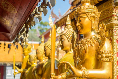 Wat Phra That Doi Suthep in Chiang Mai. This Buddhist temple founded in 1383 is the most famous in Chiang Mai.の写真素材
