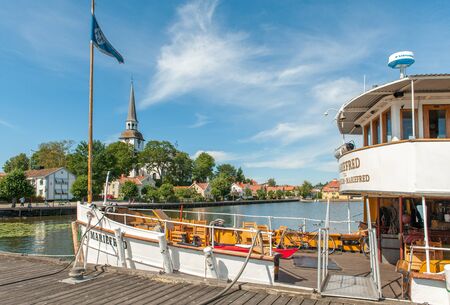 Mariefred, Sweden - August 4, 2011: Steamship ss Mariefred during summer in idyllic small town Mariefred. This historic town on Lake Malaren is a popular tourist destinationのeditorial素材