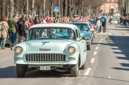 Norrkoping, Sweden - May 1, 2013: Chevrolet 810 Delray 1955 at the classic car parade celebrating spring on May Day in Norrkoping. This parade started in 1974 and has become an annual tradition in Norrkoping on May 1.のeditorial素材