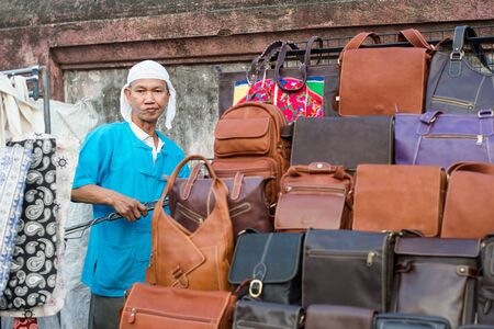Chiang Mai, Thailand - February 7, 2016: Sunday night market walking street in Chiang Mai, Thailand. Chiang Mai is a major tourist destination in northern Thailand.のeditorial素材